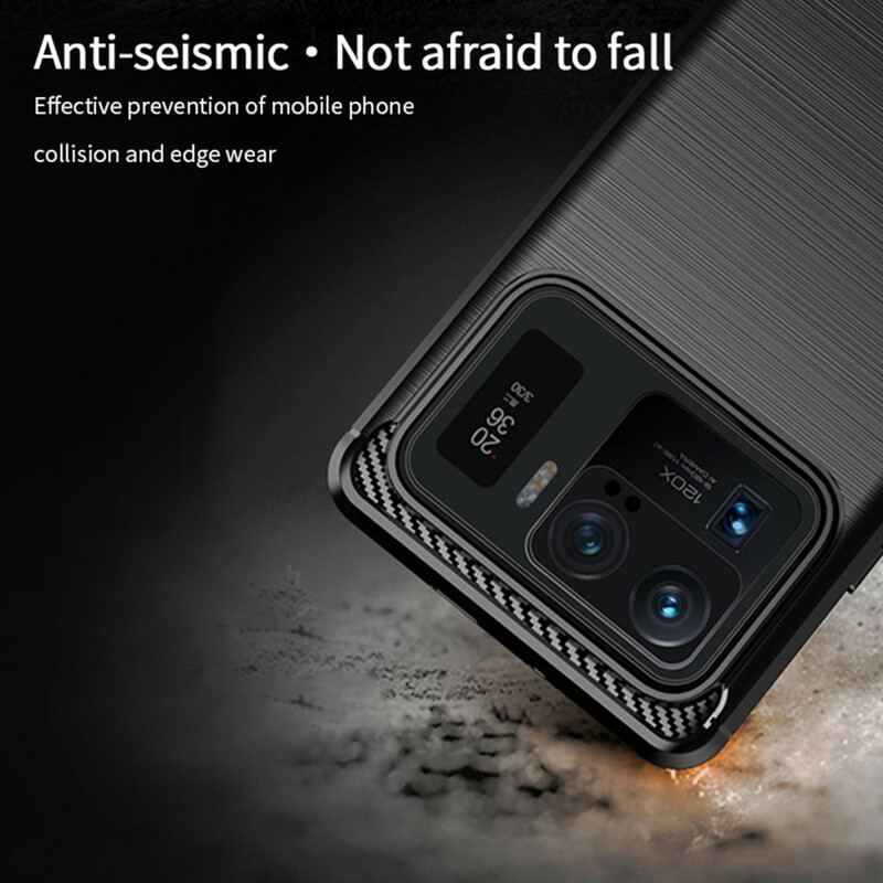 Capa De Celular Para Xiaomi Mi 11 Ultra Fibra De Carbono Escovada Mofi
