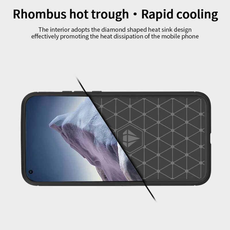 Capa De Celular Para Xiaomi Mi 11 Ultra Fibra De Carbono Escovada Mofi