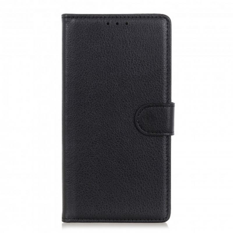Capa Flip Para Xiaomi Mi 11 Ultra Couro Sintético De Lichia Clássico