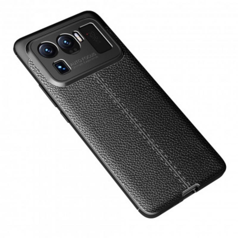 Capa Para Xiaomi Mi 11 Ultra Linha Dupla Efeito Couro Litchi