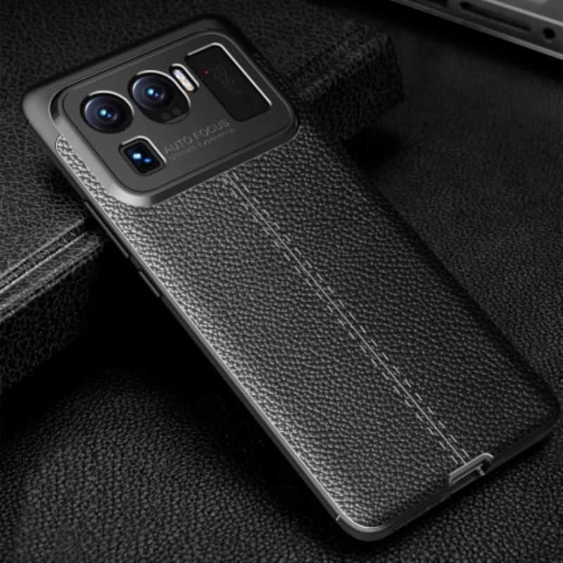 Capa Para Xiaomi Mi 11 Ultra Linha Dupla Efeito Couro Litchi