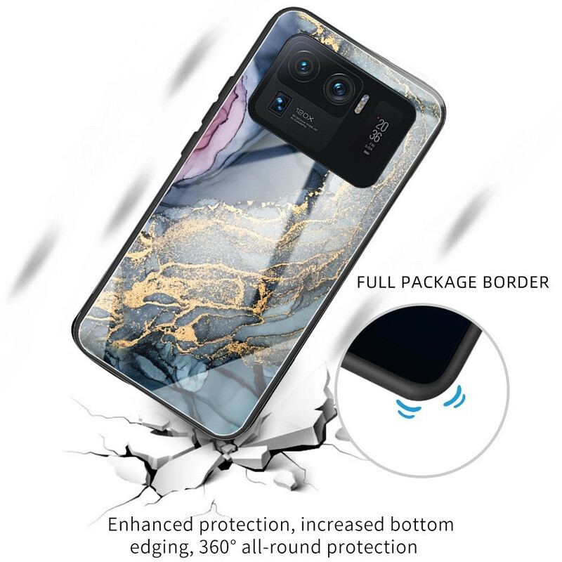 Capa Para Xiaomi Mi 11 Ultra Vidro Temperado Em Mármore Aquarela