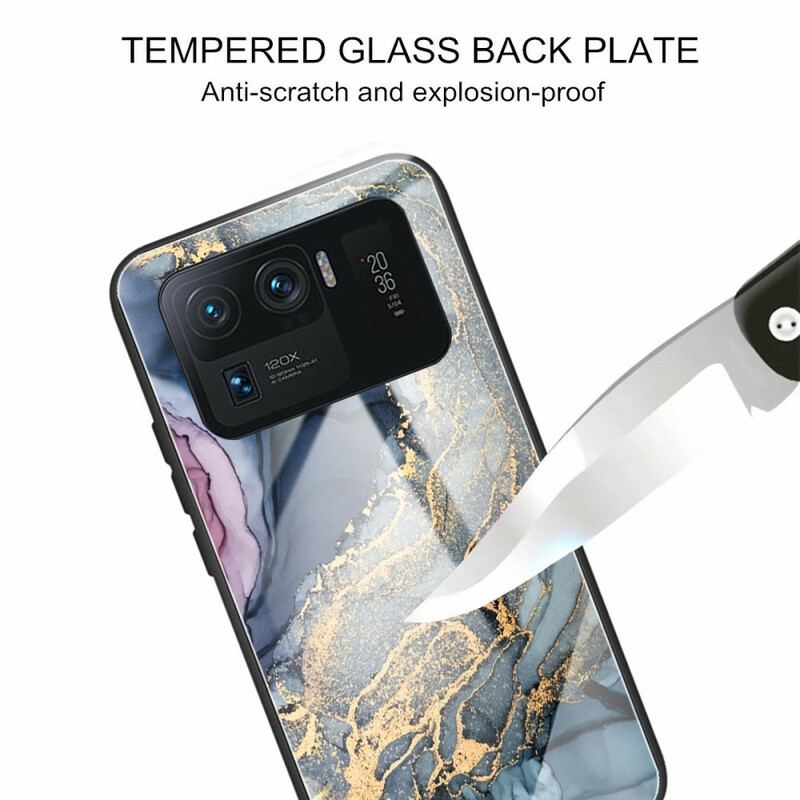 Capa Para Xiaomi Mi 11 Ultra Vidro Temperado Em Mármore Aquarela