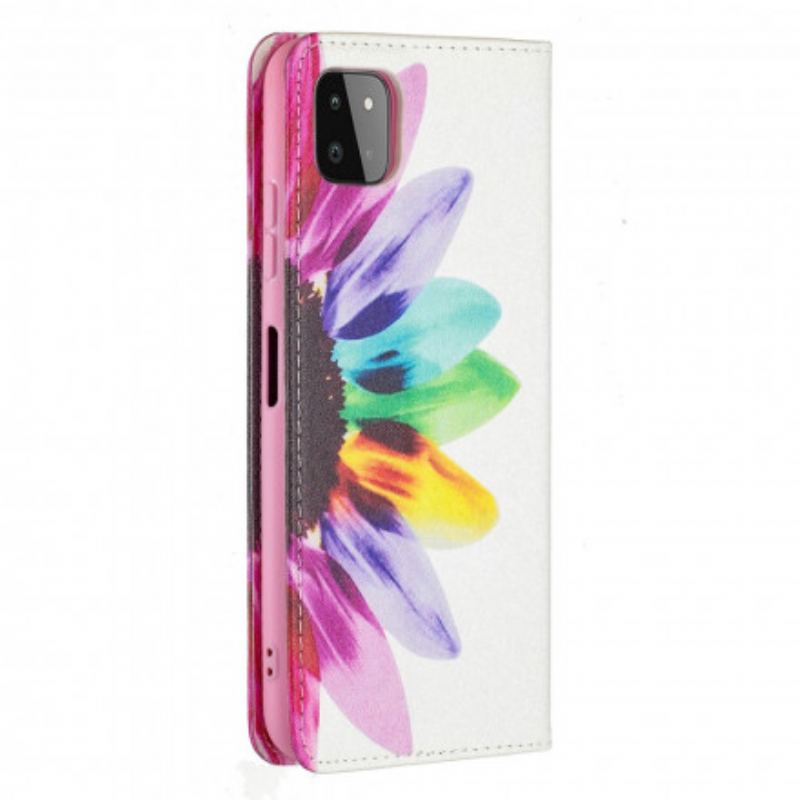 Capa De Celular Para Samsung Galaxy A22 5G Flip Flor Aquarela