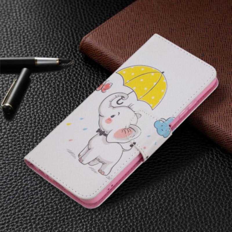 Capa De Couro Para Samsung Galaxy A22 5G Elefante Bébé