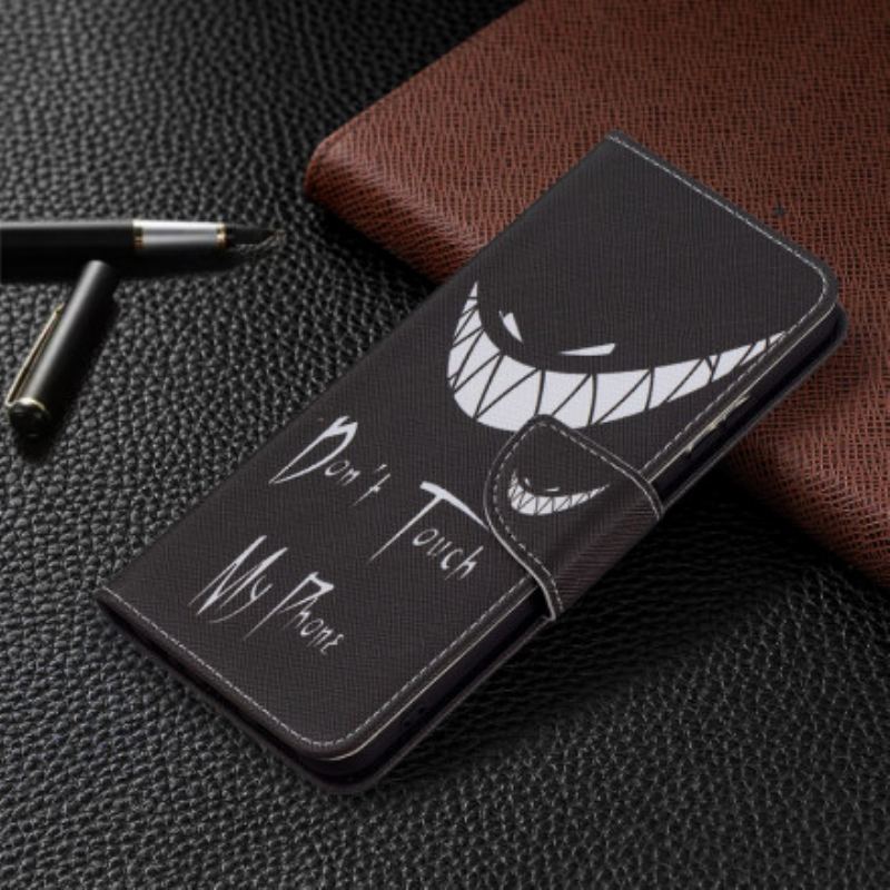Capa De Couro Para Samsung Galaxy A22 5G Não Toque No Meu Telefone