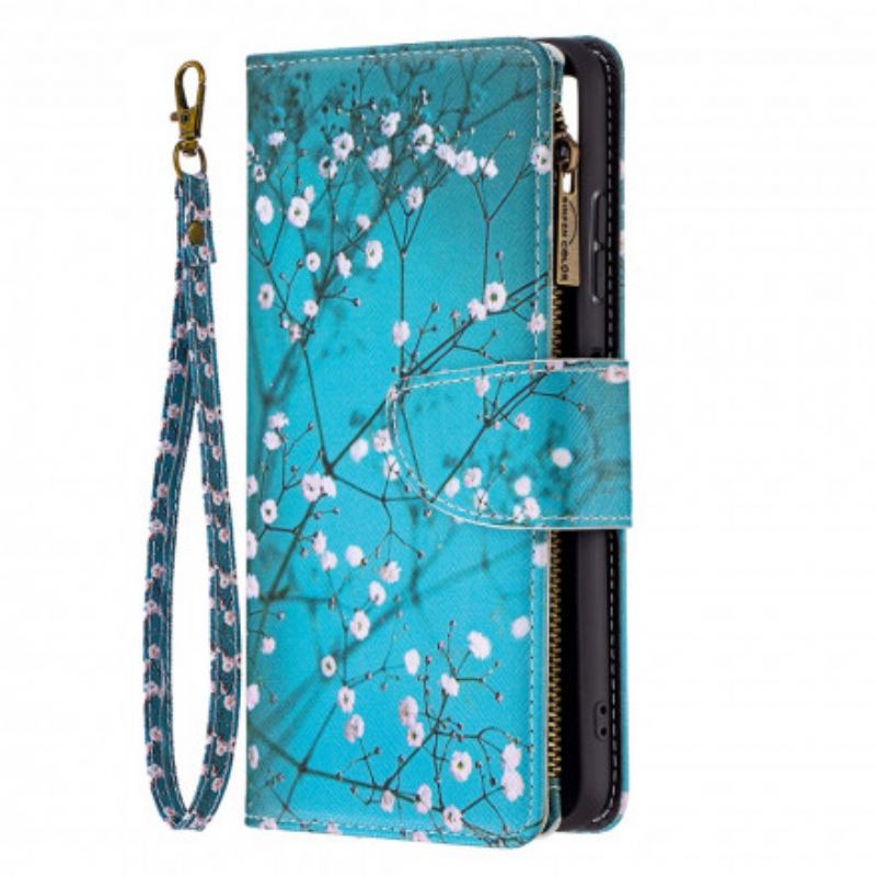 Capa Em Pele Para Samsung Galaxy A22 5G Bolso De Árvore Com Zíper