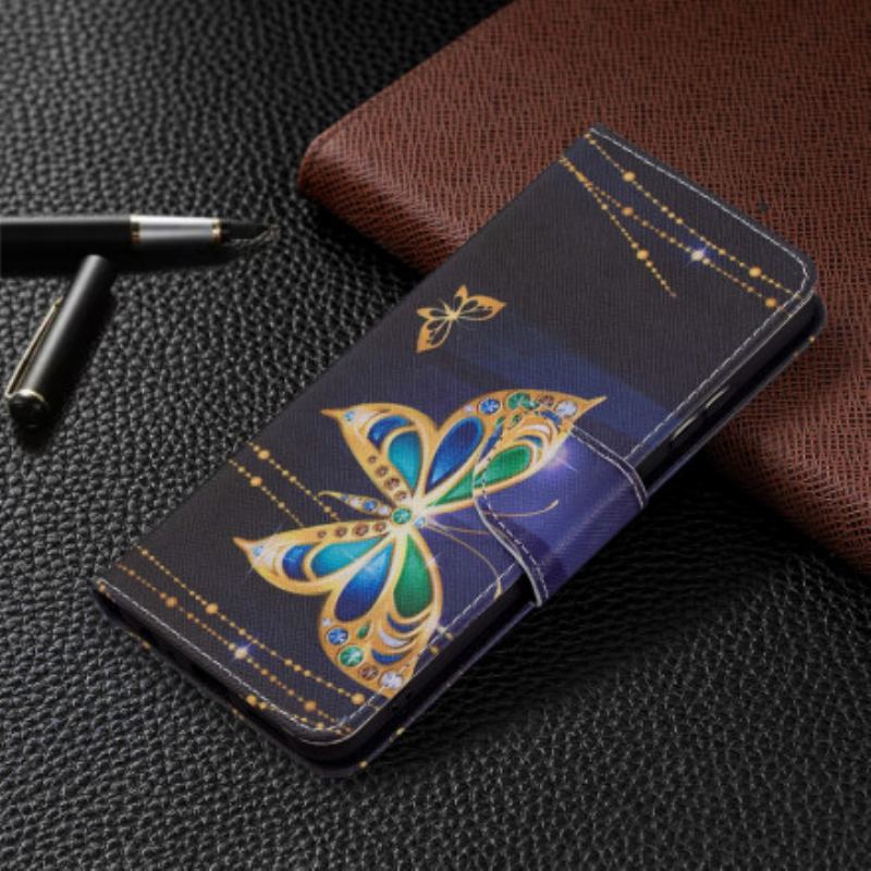 Capa Flip Para Samsung Galaxy A22 5G Borboletas Reis