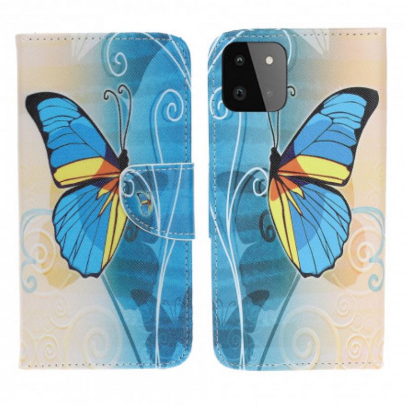 Capa Flip Para Samsung Galaxy A22 5G Borboletas Soberanas