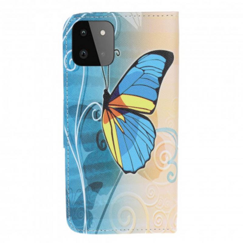 Capa Flip Para Samsung Galaxy A22 5G Borboletas Soberanas