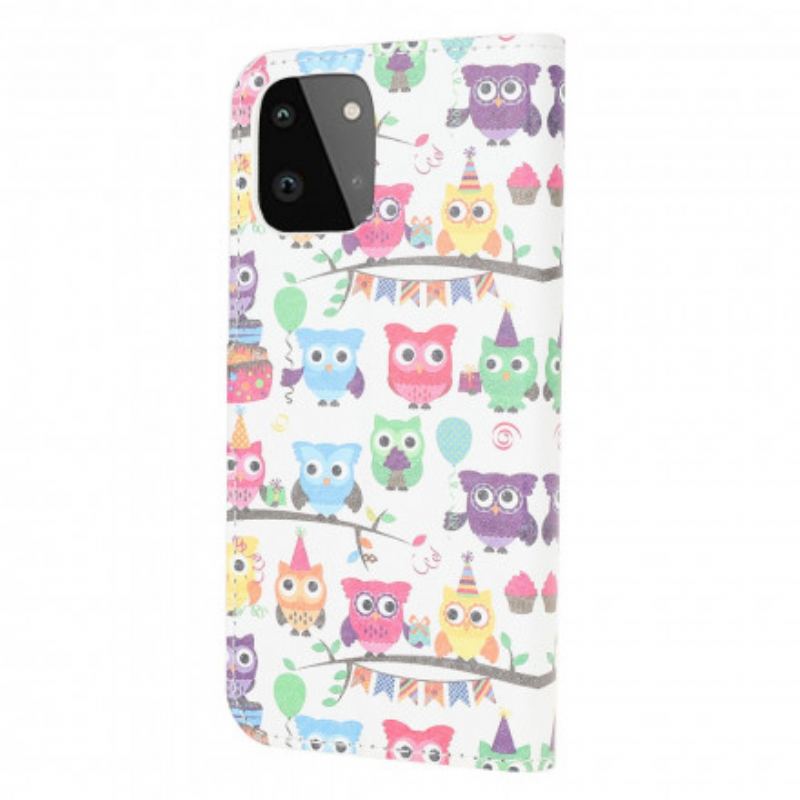 Capa Flip Para Samsung Galaxy A22 5G Corujas