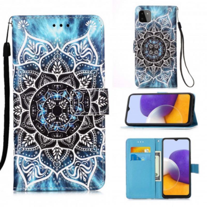Capa Flip Para Samsung Galaxy A22 5G Mandala No Céu