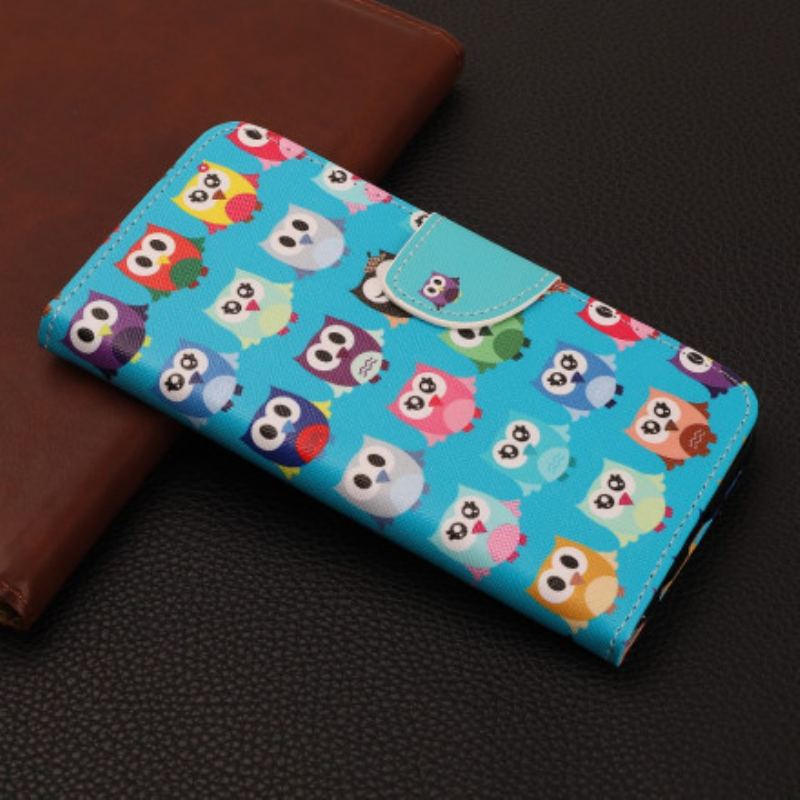 Capa Flip Para Samsung Galaxy A22 5G Várias Corujas
