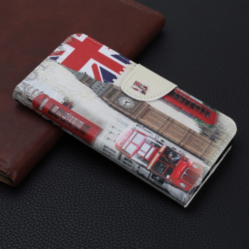 Capa Flip Para Samsung Galaxy A22 5G Vida Em Londres