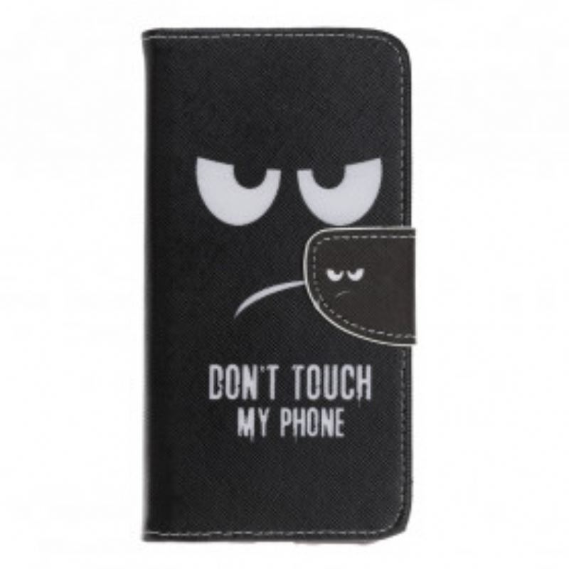 Capa Folio Para Samsung Galaxy A22 5G Não Toque No Meu Telefone