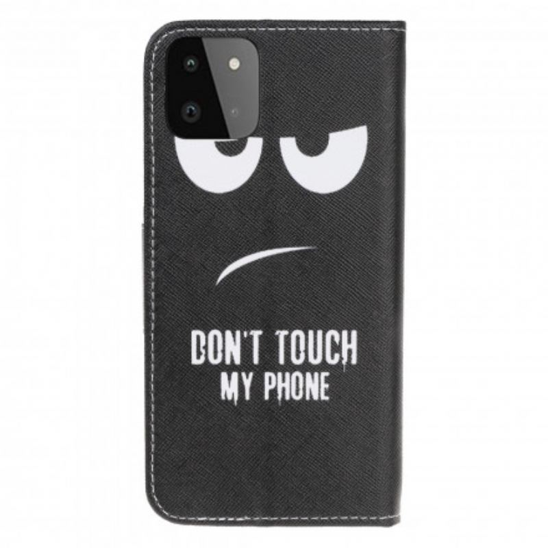 Capa Folio Para Samsung Galaxy A22 5G Não Toque No Meu Telefone