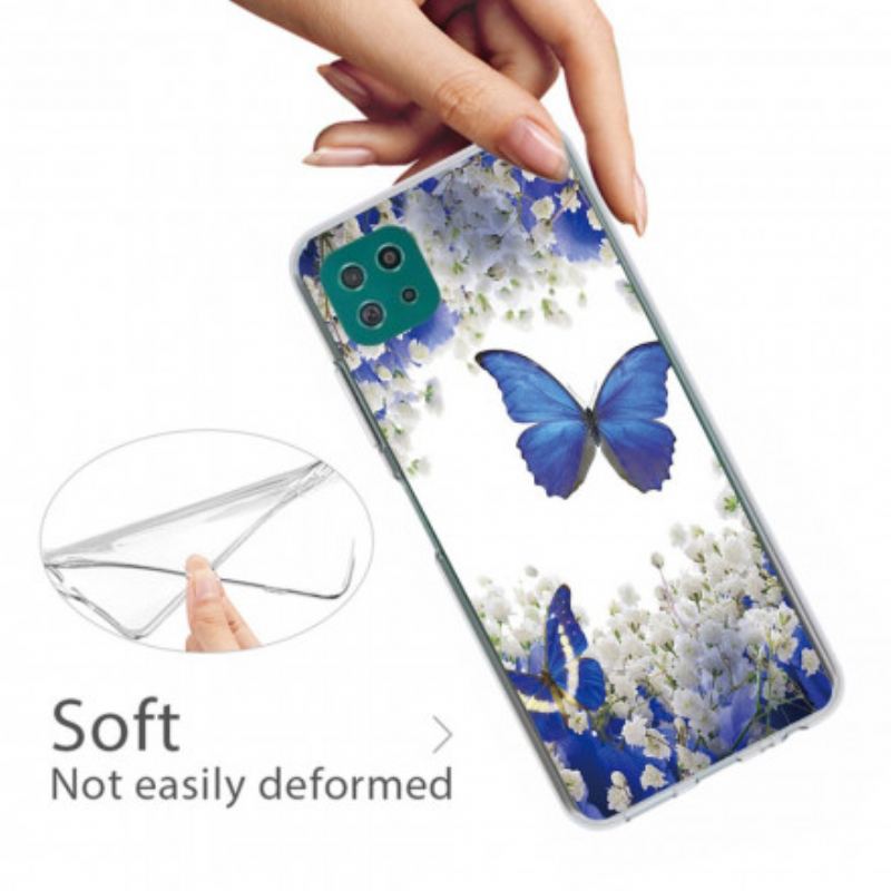 Capa Para Samsung Galaxy A22 5G Borboletas De Design
