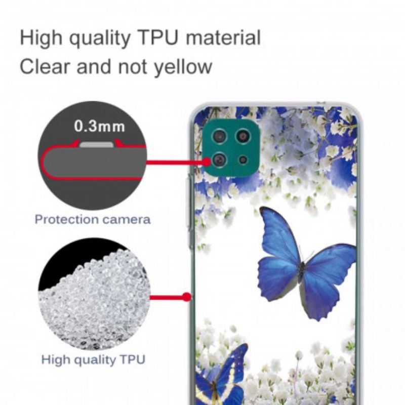 Capa Para Samsung Galaxy A22 5G Borboletas De Design