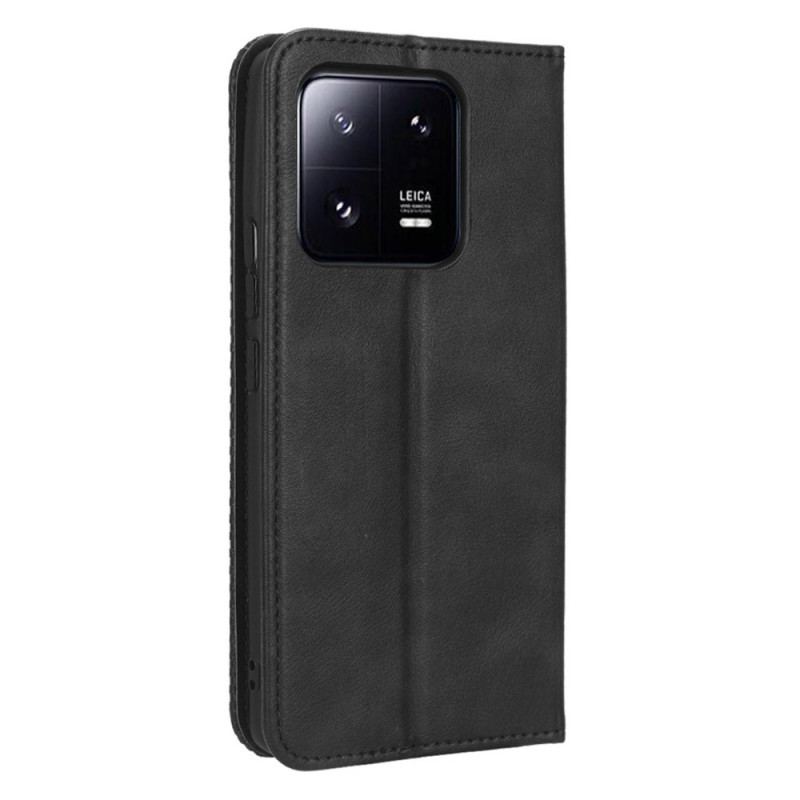 Capa De Celular Para Xiaomi 13 Flip Estilo Vintage De Couro