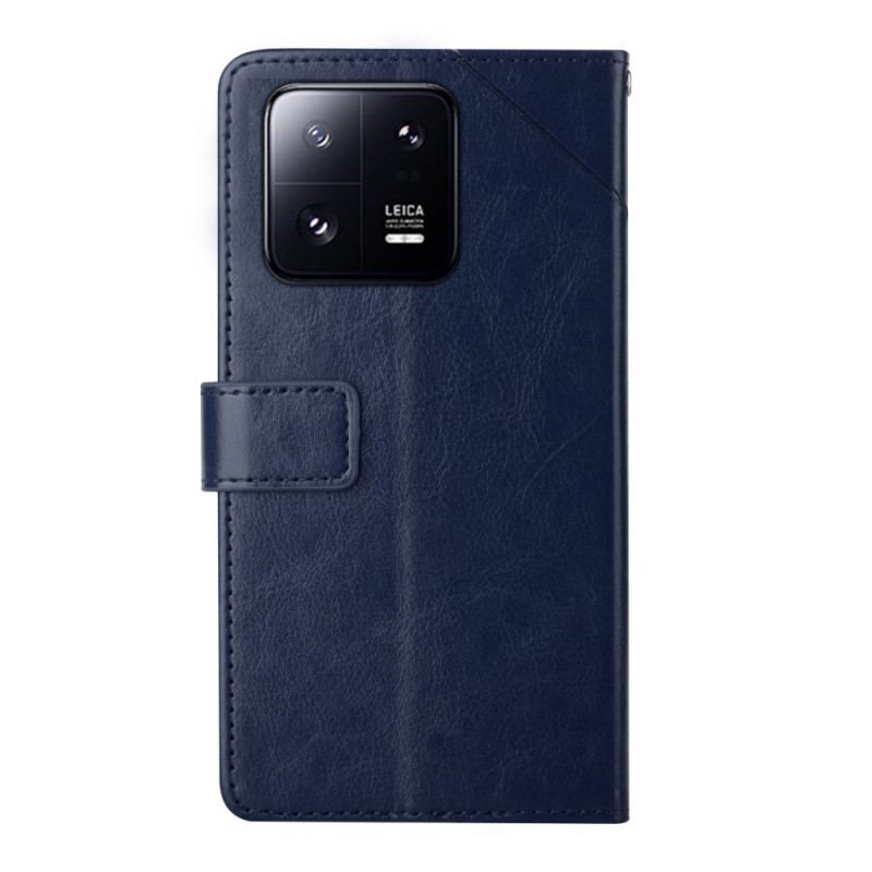 Capa De Couro Para Xiaomi 13 De Cordão Design Y Strappy