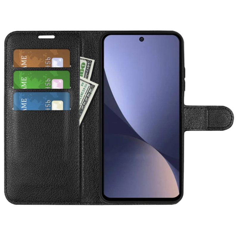Capa De Couro Para Xiaomi 13 Couro Sintético De Lichia Clássico