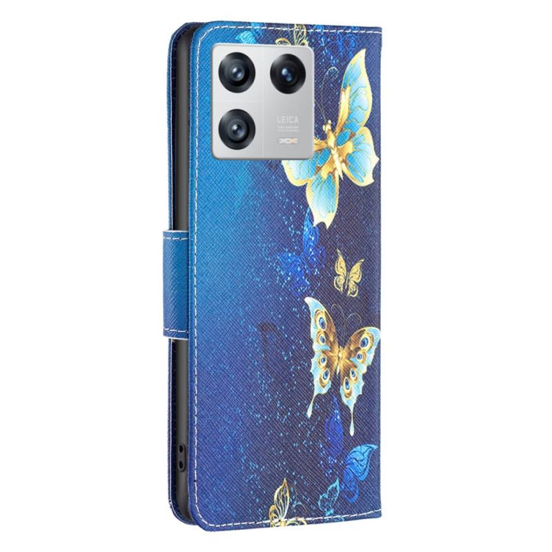 Capa Flip Para Xiaomi 13 Borboletas