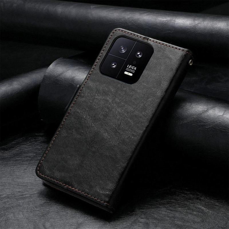 Capa Folio Para Xiaomi 13 Fecho Duplo Bicolor