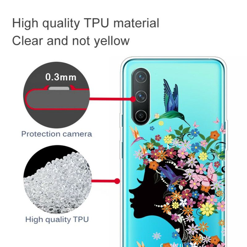 Capa De Celular Para OnePlus Nord CE 5G Cabelo Florido Transparente