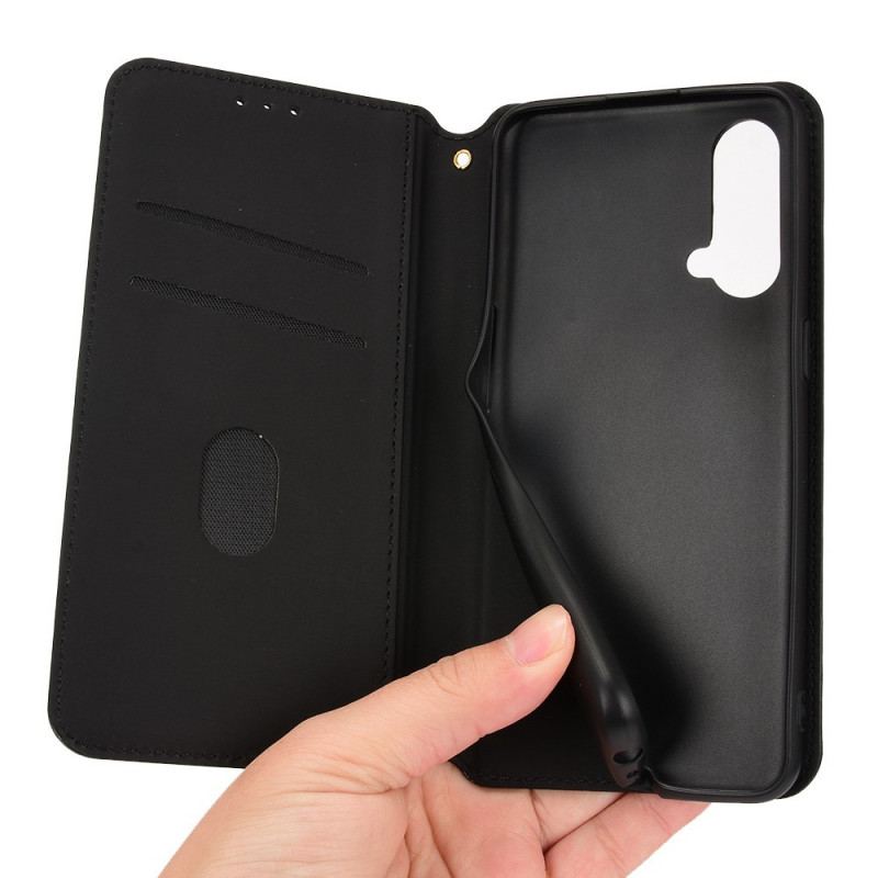 Capa De Celular Para OnePlus Nord CE 5G Flip Efeito Couro Diamante