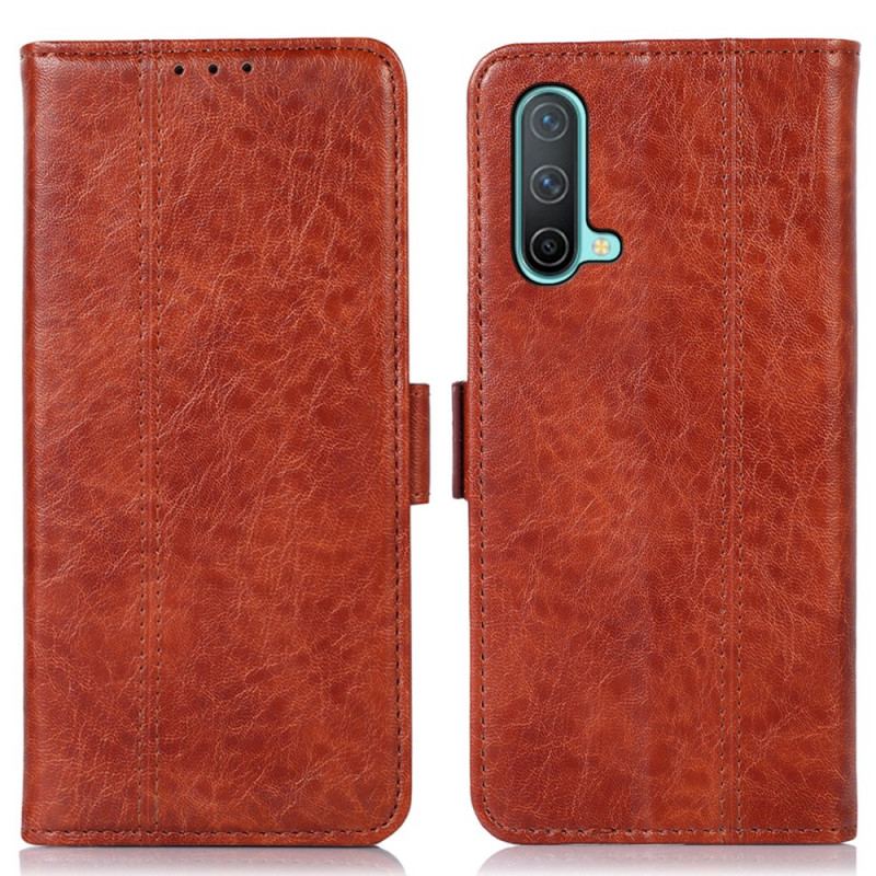 Capa De Couro Para OnePlus Nord CE 5G Costura Sutil