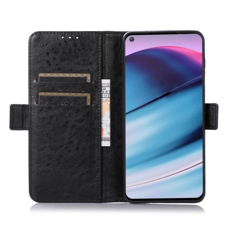 Capa De Couro Para OnePlus Nord CE 5G Costura Sutil