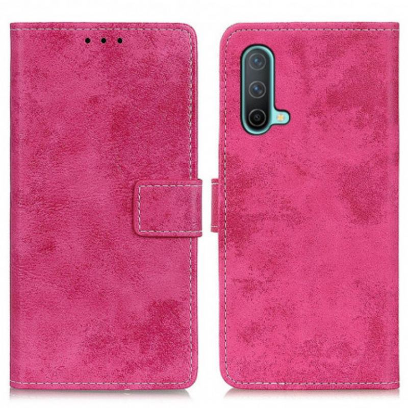 Capa De Couro Para OnePlus Nord CE 5G Couro Falso Vintage