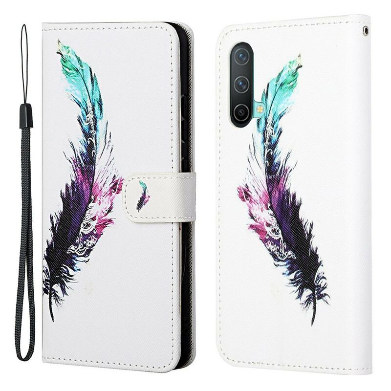 Capa Flip Para OnePlus Nord CE 5G De Cordão Pena Com Cordão