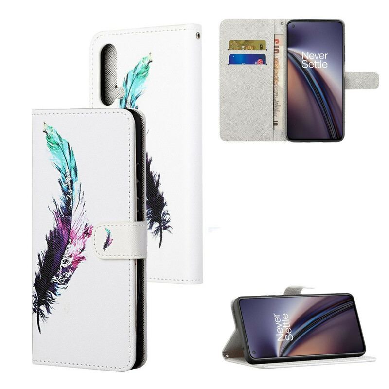 Capa Flip Para OnePlus Nord CE 5G De Cordão Pena Com Cordão