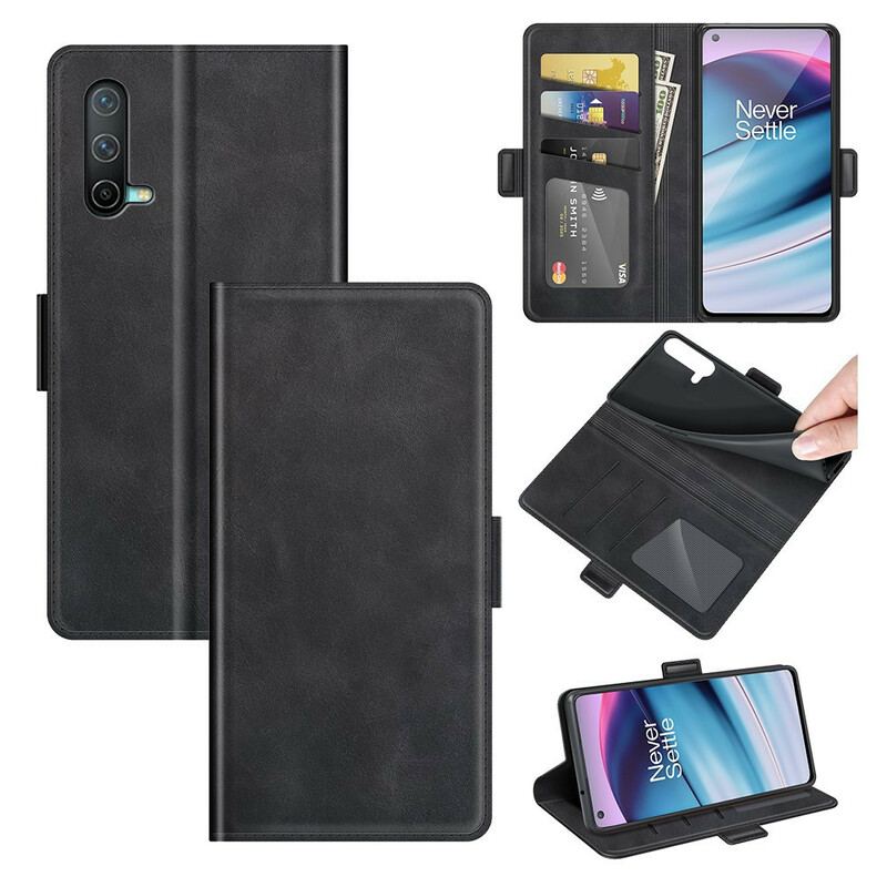 Capa Flip Para OnePlus Nord CE 5G De Couro Aba Dupla Clássica