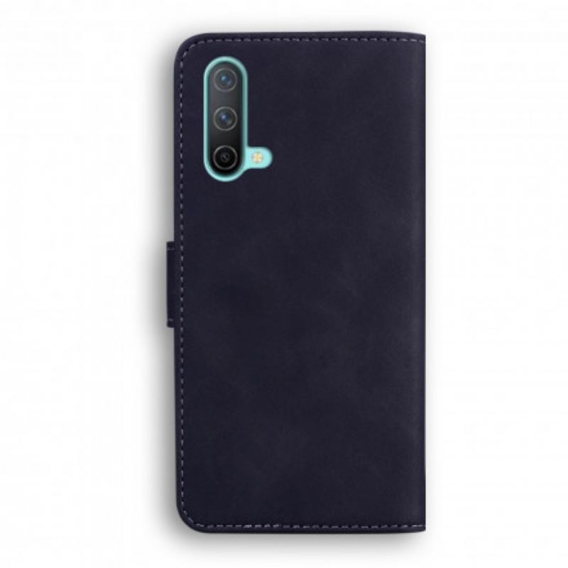 Capa Flip Para OnePlus Nord CE 5G Efeito Couro Monocromático