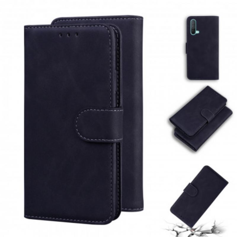 Capa Flip Para OnePlus Nord CE 5G Efeito Couro Monocromático