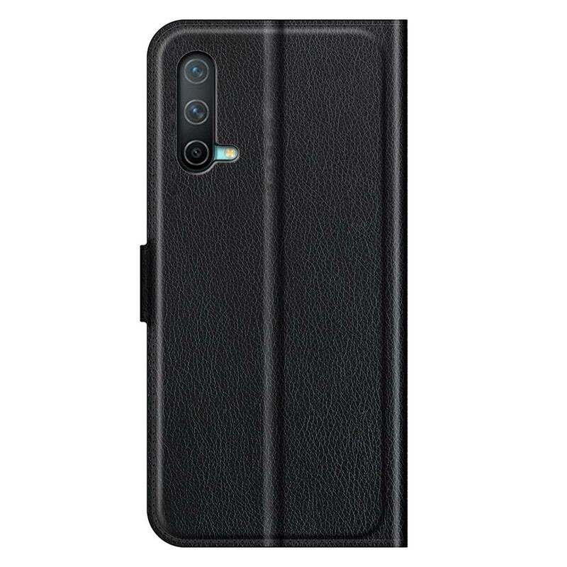 Capa Flip Para OnePlus Nord CE 5G Efeito Lichia Clássico