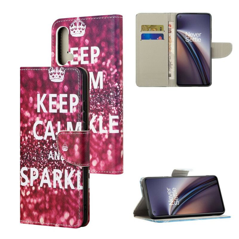 Capa Flip Para OnePlus Nord CE 5G Mantenha A Calma E Brilhe
