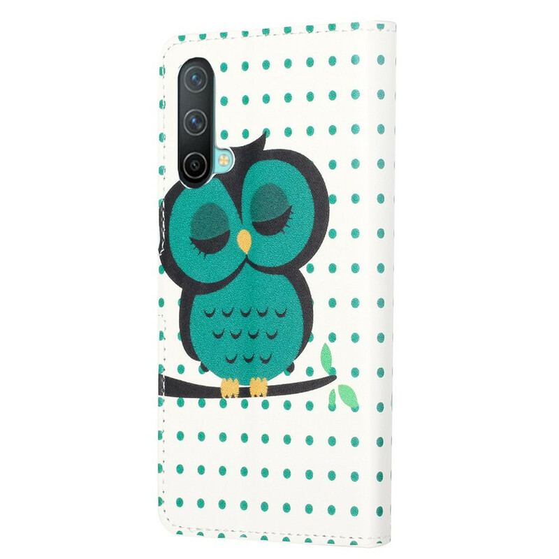 Capa Folio Para OnePlus Nord CE 5G Coruja Adormecida