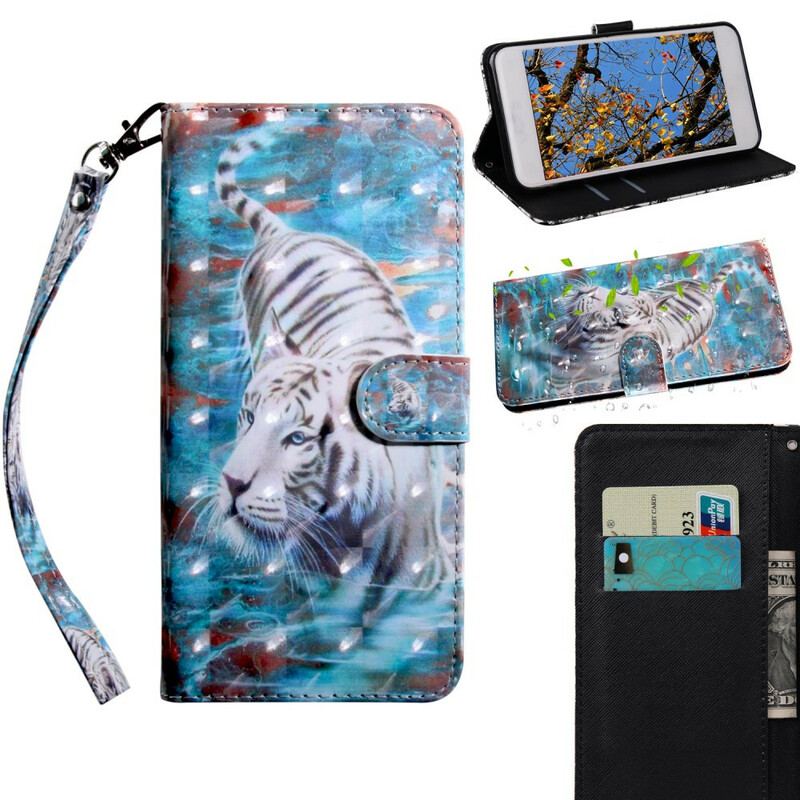Capa Folio Para OnePlus Nord CE 5G Tigre Na Água