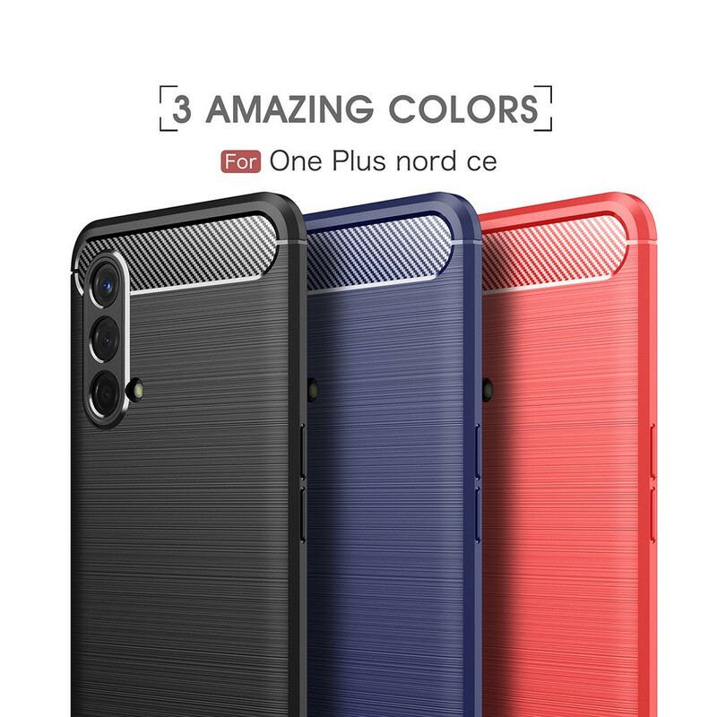 Capa Para OnePlus Nord CE 5G Fibra De Carbono Escovada