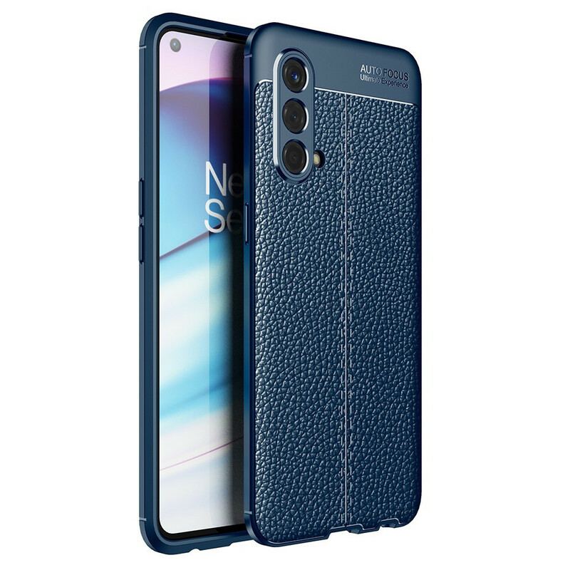Capa Para OnePlus Nord CE 5G Linha Dupla Efeito Couro Litchi