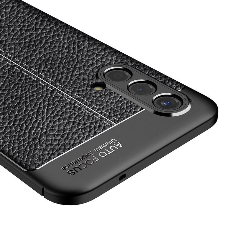 Capa Para OnePlus Nord CE 5G Linha Dupla Efeito Couro Litchi
