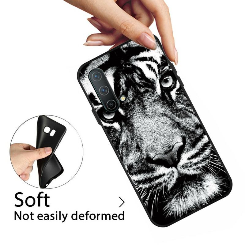 Capa Para OnePlus Nord CE 5G Tigre Preto E Branco