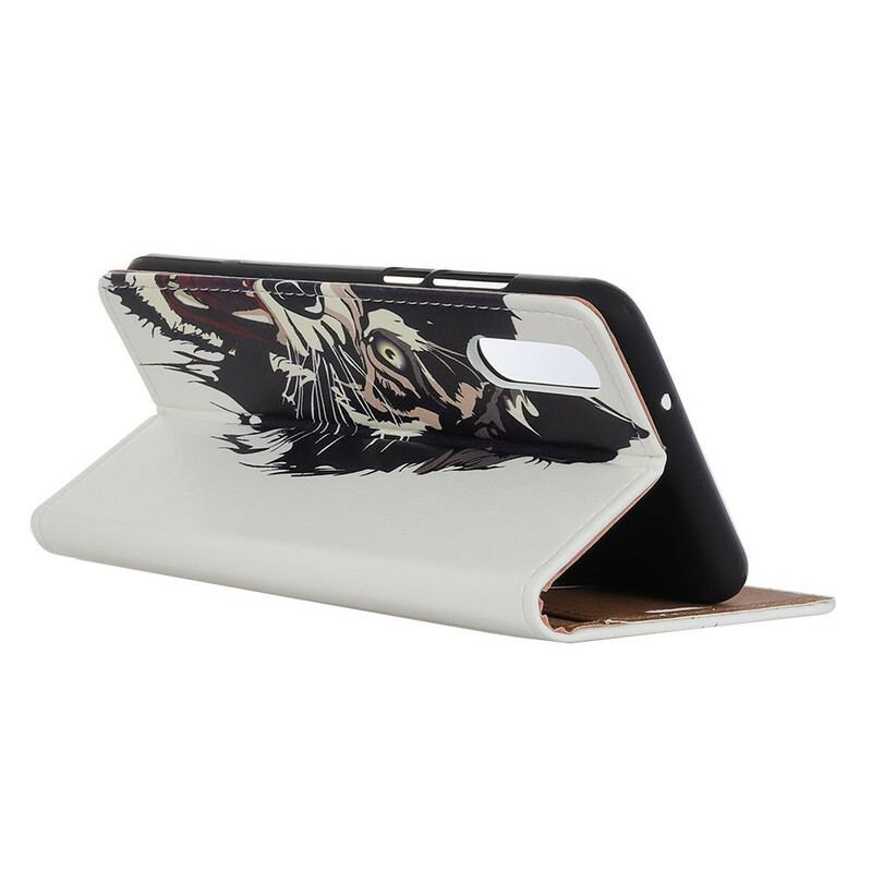 Capa De Couro Para Sony Xperia 5 II Tigre Feroz