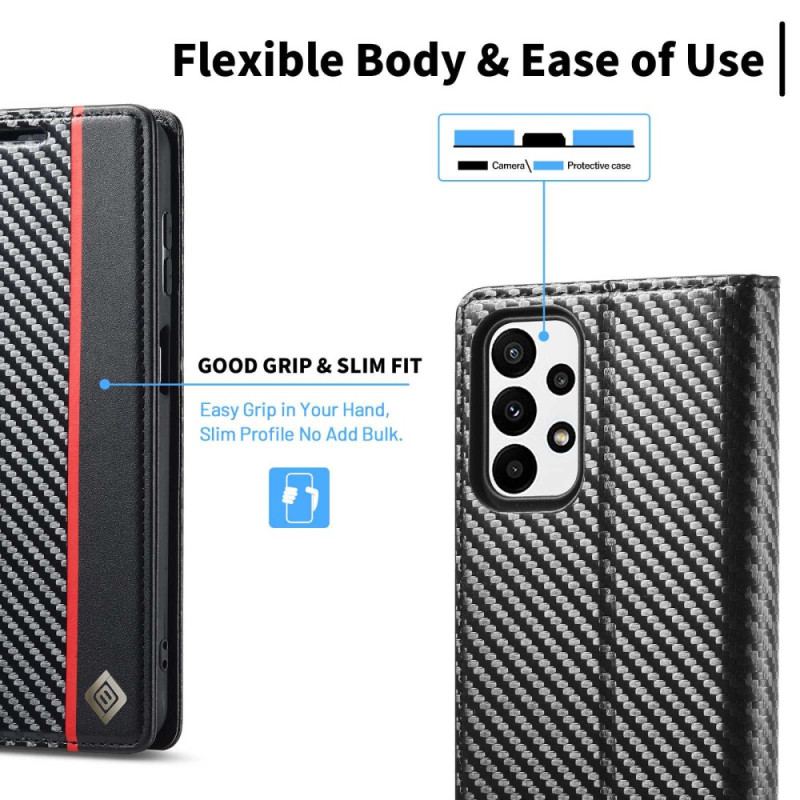 Capa De Celular Para Samsung Galaxy A23 5G Flip Fibra De Carbono Lc.imeeke