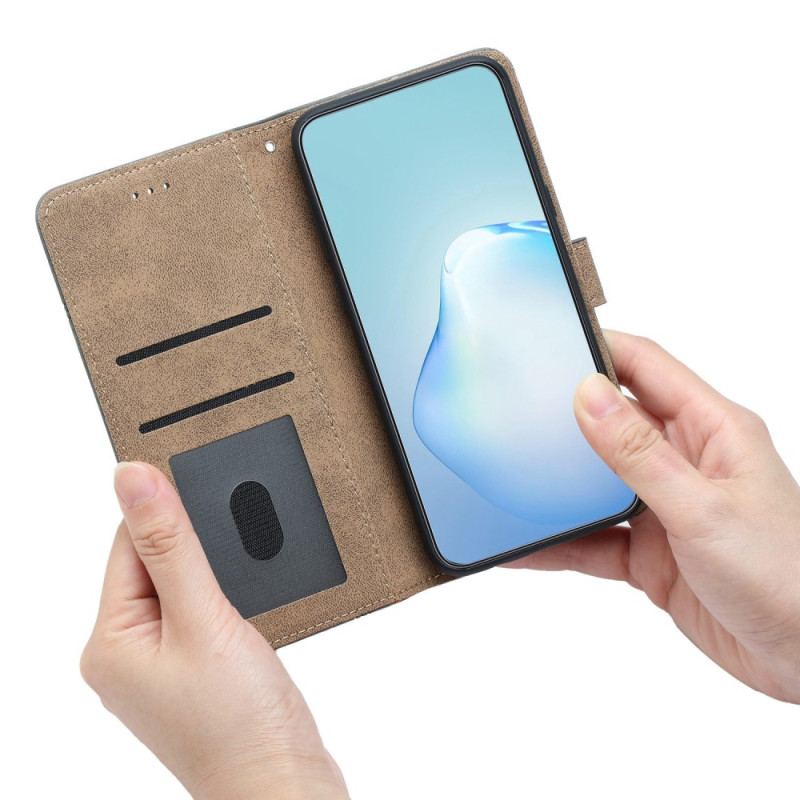 Capa De Couro Para Samsung Galaxy A23 5G De Cordão Estilo De Couro Geométrico Com Tiras