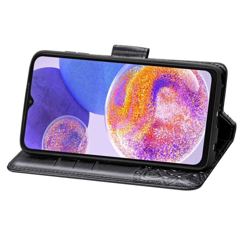 Capa Flip Para Samsung Galaxy A23 5G Borboleta Barroca