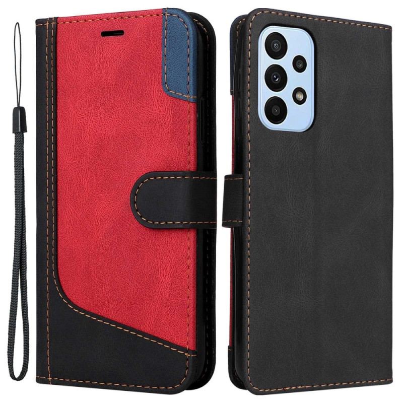 Capa Flip Para Samsung Galaxy A23 5G Dois Tons Com Alça